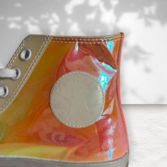 Converse Chuck Taylor All Star 70s Hi Sneakers in White/Iridescent - Picture 7 of 8